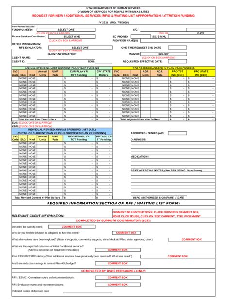 Fillable Online Dspd Utah UTAH DEPARTMENT OF HUMAN SERVICES Fax Email