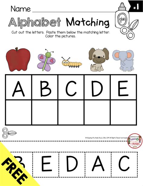 Free Printable Cut And Paste Abc Worksheets