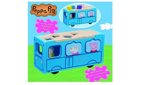 Pepa Pig Wooden School Bus Cūciņas Peppas Koka Skolas Autobuss Ergolietas