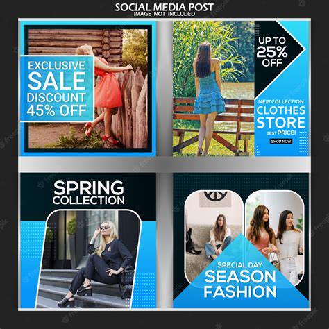 Premium Vector Fashion Social Media Post Template Premium Square Banner Set