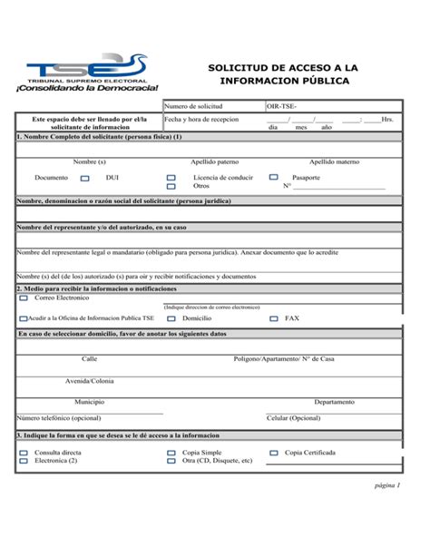 Solicitud De Acceso A La Informacion P Blica