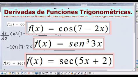 ¿cómo Calcular Las Derivadas De Funciones Trigonométricas 📐