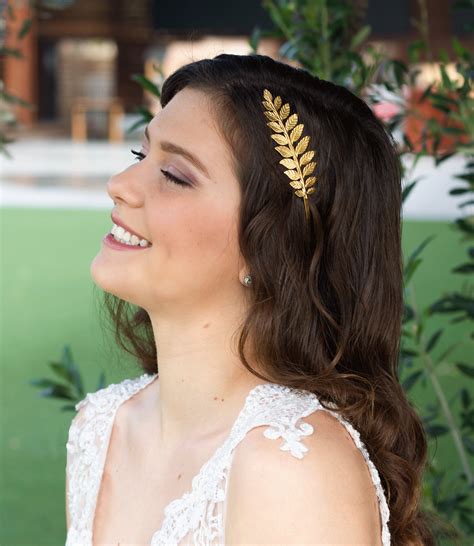 Bridal Laurel Leaf Gold Halo Crown Greek Goddess Olive Headpiece