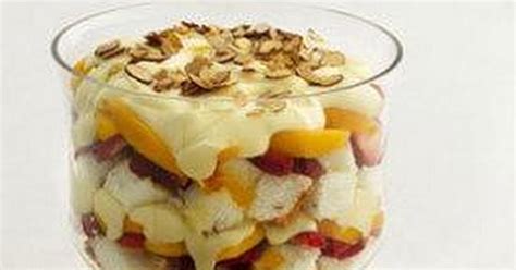 Half The Calories Strawberry Peach Trifle Just A Pinch Recipes