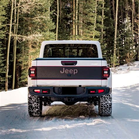 Jeep Gladiator Topographic Map Tailgate Wrap Graphic Black With Red