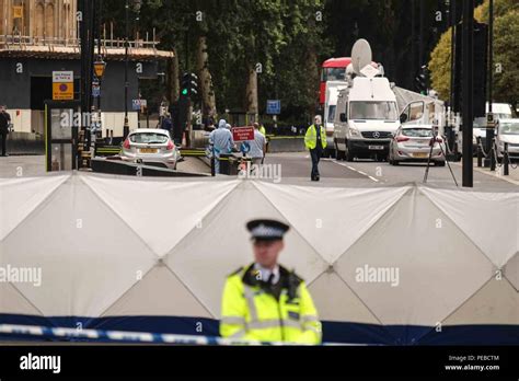 London 14th August 2018 Forensic Police Cordon Around The Scene