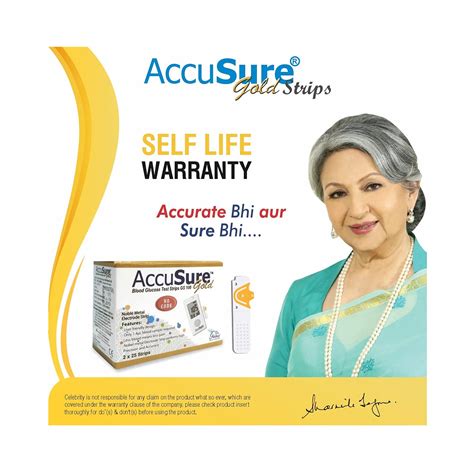 AccuSure Gold Blood Glucose Test Strips 50 Strips Cureka Online