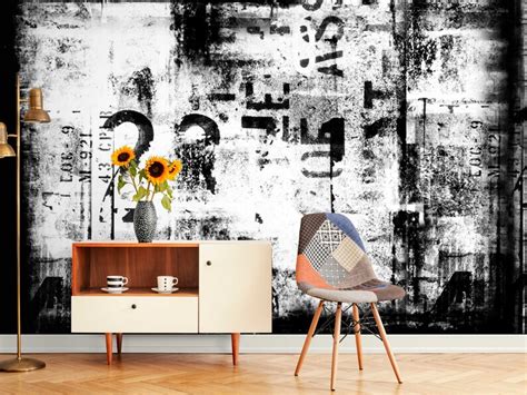 Black and White Art Graffiti Wallpaper Wall Murals Peel and Stick Mural ...