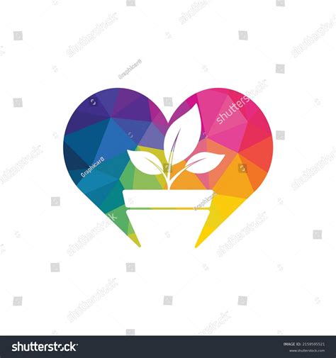 Flower Pot Plant Logo Growth Vector Stock Vector Royalty Free