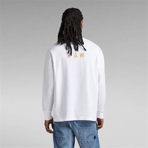 Back Graphic Boxy T Shirt White G Star RAW