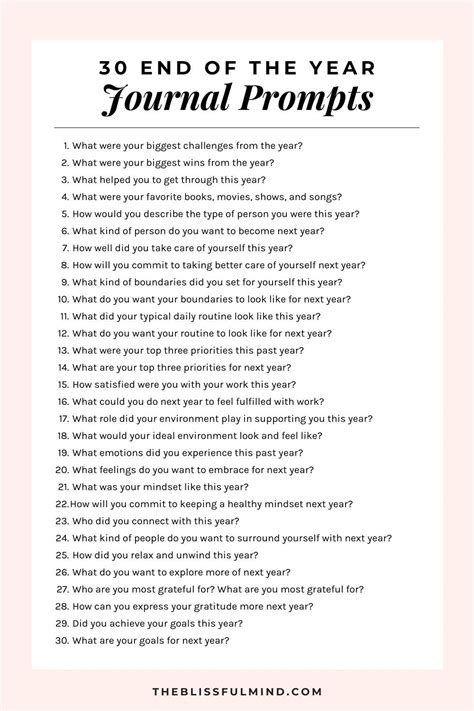 30 End Of Year Journal Prompts For Self Reflection Artofit