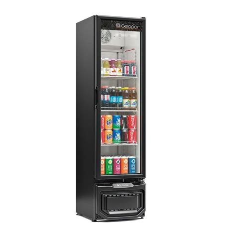 Refrigerador Vertical Conveniencia Porta De Vidro 230 Litros Preto