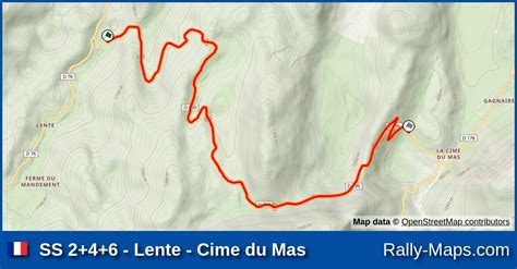 SS 2 4 6 Lente Cime du Mas stage map Rallye National de la Drôme