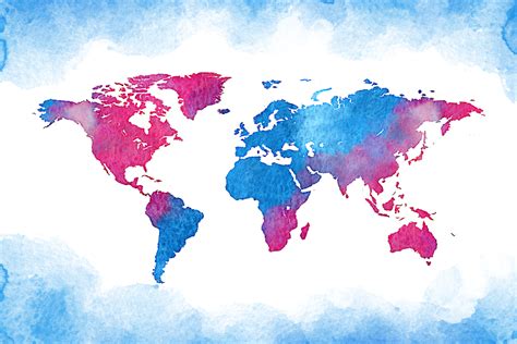 Watercolor World Map Background Png Nbkomputer