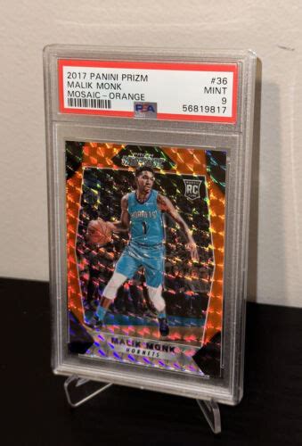 Panini Prizm Mosaic Orange Malik Monk Psa Mint Rookie Rc