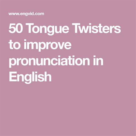 50 Tongue Twisters To Improve Pronunciation In English Trabalenguas