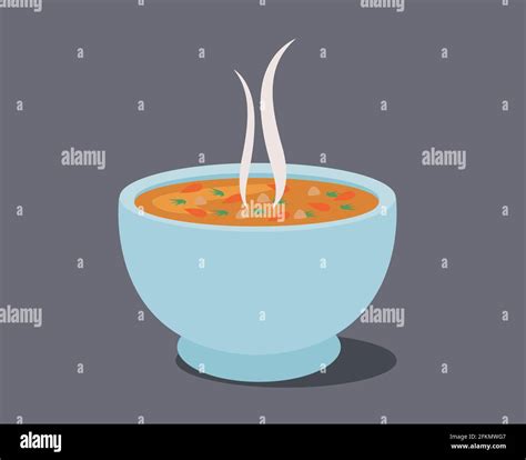 Hot Vegetable Soup Vector Illustration Stock Vector Image Art Alamy