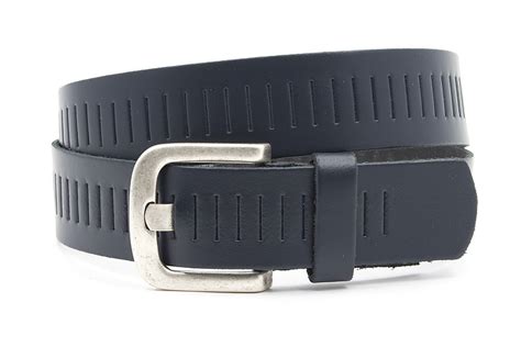 Jeans Riem Blauw Met Gleufjes Afdeling Riemen