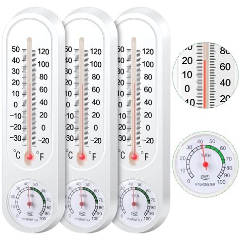 Leinuosen Indoor Outdoor Thermometer Wall Thermometer Humidity Meter Vertical Thermometer And