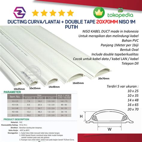 Jual Niso Kabel Duct Oval Curva Floor Protect Ducting Double Tape X