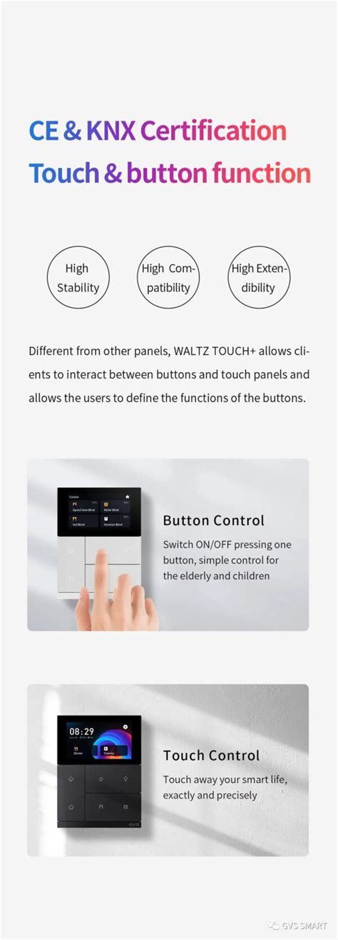 Gvs Knx Waltz Smart Touchpad ساختمان هوشمند Knx