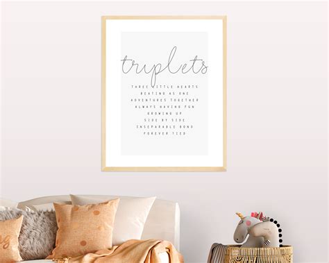 Triplets Baby Room Sign Wall Art Neutral Triplet Nursery Etsy