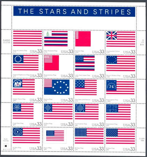 Amazon.com: Stars and Stripes American Flags Collectible Stamp Sheet of ...