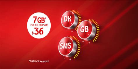 Vodafone Süper Uyumlu Tarife 7 GB internet 112 TL Bildirimlerim