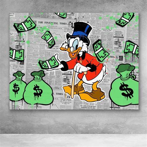 Scrooge McDuck Graffiti Street Pop Art Canvas Wall Art In 2021 Pop