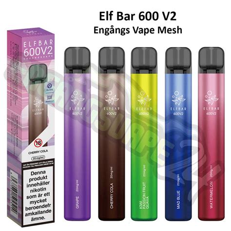 Elf Bar V2 Mesh 600 Cherry Cola 20mg 600 Puffar engångsvape24 se