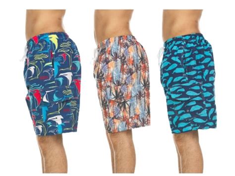 Mens Quickdry Swim Shorts Pocket 3 Pack