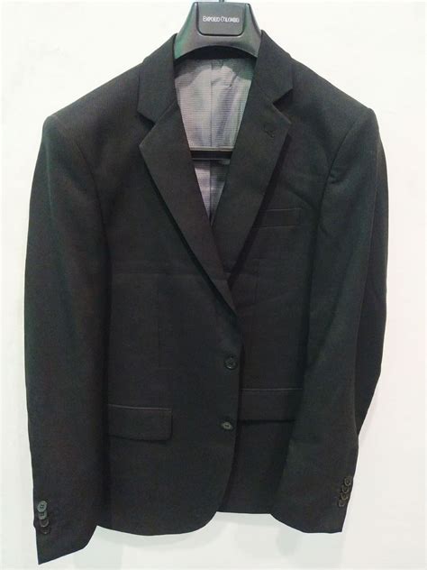 Paletó Masculino Preto Risca de Giz Tamanho 48r Blazer Masculino