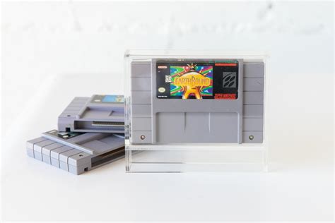 Set Of 5 Bitlounger Snes Super Nintendo Game Box Cartvault Acrylic