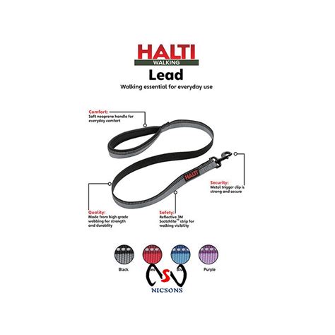 HALTI Dog Walking Lead Black - Large | The Warehouse
