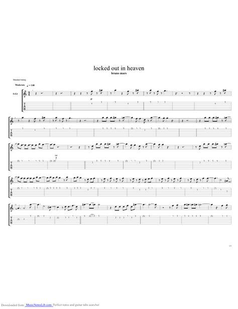 Locked Out Of Heaven Guitar Pro Tab By Bruno Mars Musicnoteslib