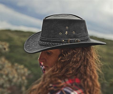 Outback Hat Genuine Leather Hat Leather Cowboy Hat | Etsy