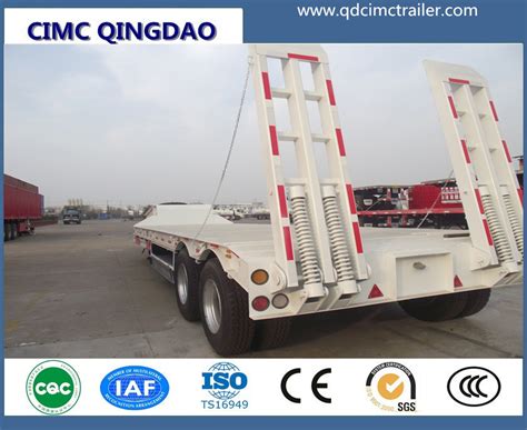 Cimc 3 Axle 80 Tons Heavy Duty Equipment Transport Low Bed Trailer