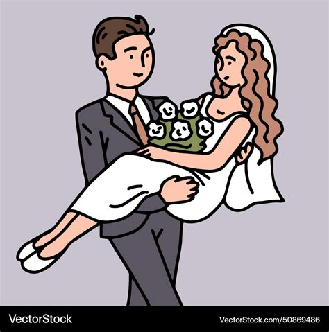 Happy Bride And Groom Royalty Free Vector Image