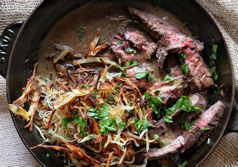 Best Whiskey Glazed Steak With Shoestring Potatoes Recipe How To Make