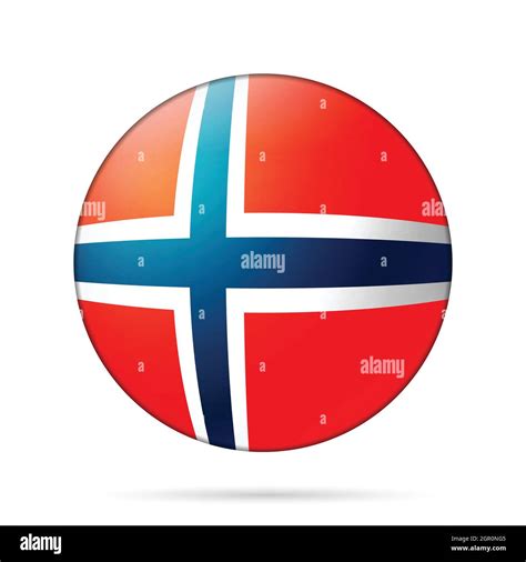 Glass Light Ball With Flag Of Norway Round Sphere Template Icon