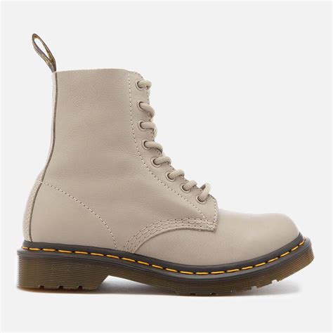 Dr Martens Women S 1460 Virginia Leather Pascal 8 Eye Boots Taupe