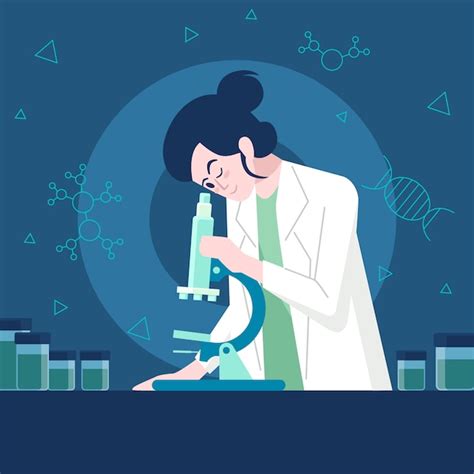 Free Vector Colorful Female Scientist Illustration