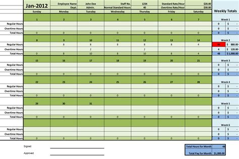 Excel Timesheet monthly for a year #timesheet #excel | Excel templates ...