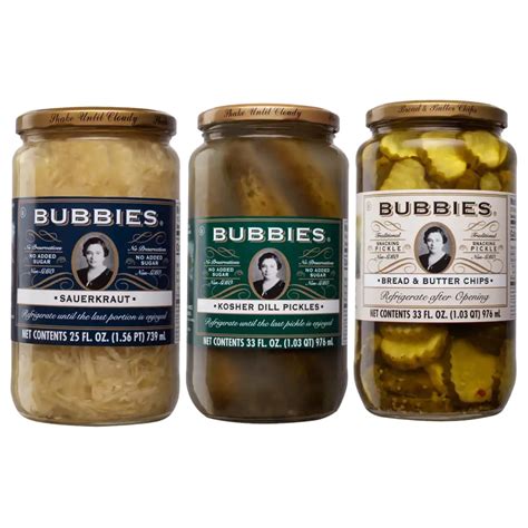 Bubbies Variety Pack Sauerkraut Kosher Dill Pickle