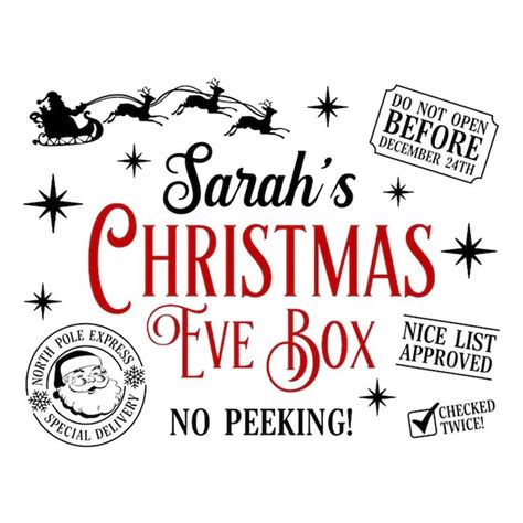 Christmas Eve Box Svg Christmas Eve Crate Svg Diy Xmas Box Svg