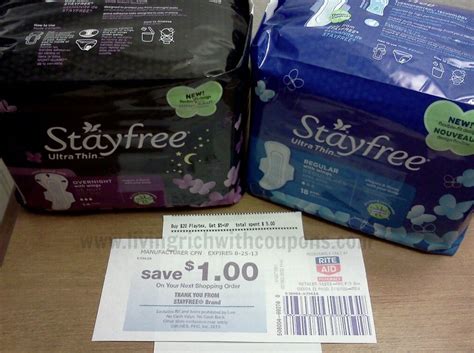 FREE Stayfree Pads Rite Aid Money Maker Deal Living Rich With Coupons