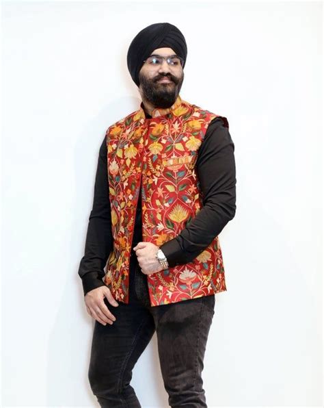 Nehru Jacket With Kashmiri Aari Embroidery Modi Jacket Indian Jacket