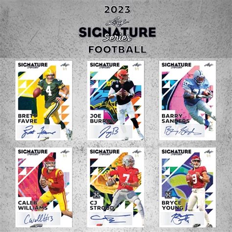 2023 Leaf Signature Series Football Checklist Set Details Boxes