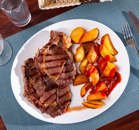 Grilled Beef Tenderloin Steak With Potato Stock Photo Image Of Food