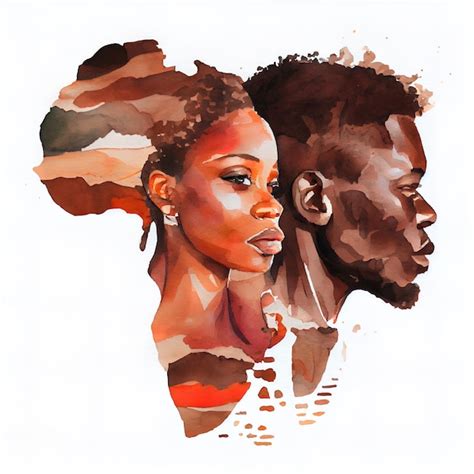 Premium AI Image | africa map with 2 person faces